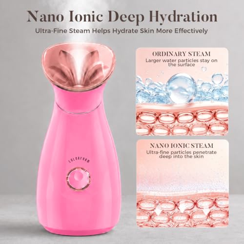 Image of Nano Ionic Facial Steamer Kit with 17 Skin Care Tools for Home Spa