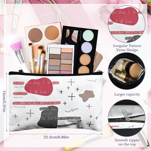 16 Pcs Christian Cosmetic Bags Bulk Christian GIfts for Women Bible Verse Makeup Bags Inspirational Pencil Pouch Makeup Bags for Travel Motivational Religious Journaling Motivational Supplies2