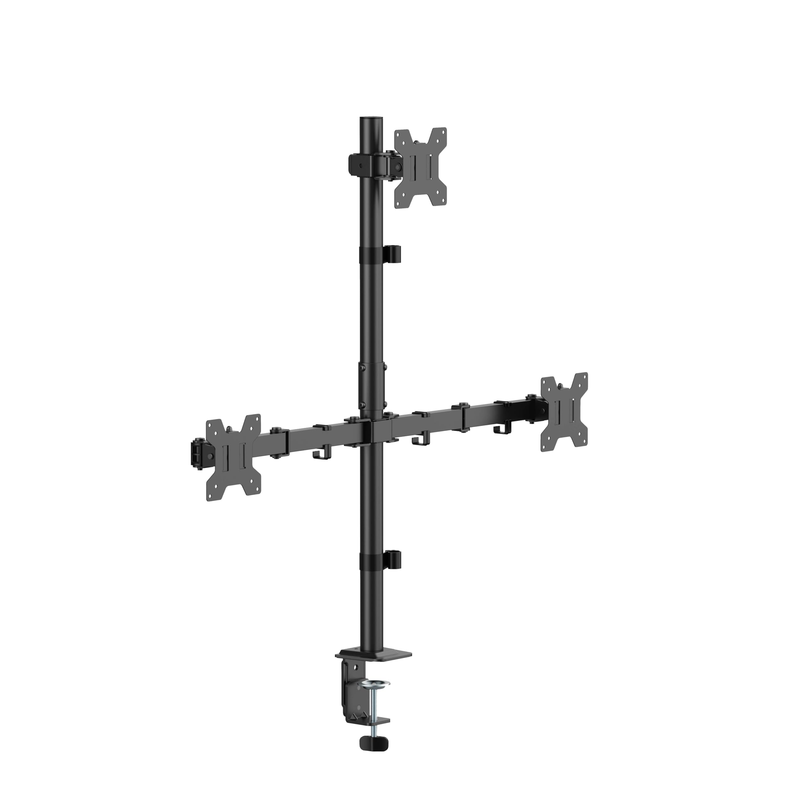 PureMounts Support Triple écran superposé 17-32 Pouces, VESA 75/100