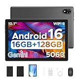 DOOGEE U10 Android 16 AI Tablet with Keyboard, 16GB RAM+128GB ROM(2TB TF) 10 Inch Tablet, 5060mAh Battery, 8MP+5MP Cameras, Gemini AI/WIFi 6/OTG/Widevine L1, Android Tablets with Pen, Mouse&Case-Gray