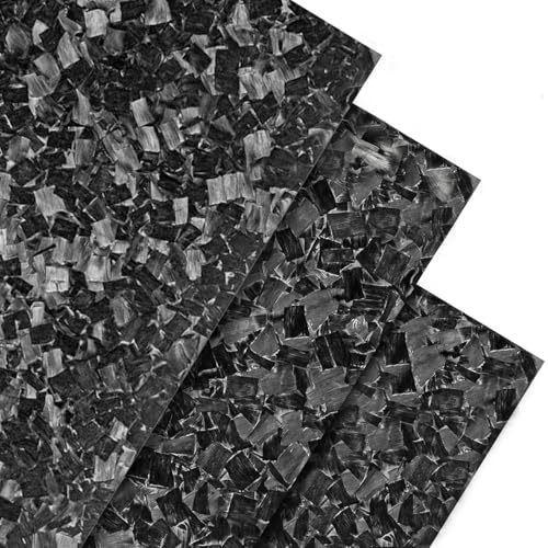 LingXuanGe Forged Carbon Fiber Sheet,Forged Carbon Composite Laminate Plate,Thickness 1mm, 2mm, 3mm, 4mm,5mm,100% Real Carbon Fiber Board Chopped Carbon Fiber Plate(240X240X5.0MM)