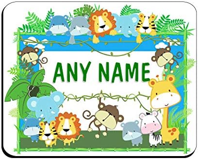 Personalised Jungle Animals Dinner Table Place mat - Any Name Dinner Place Mat (Qty 1) Kids Girls Boys Home, Birthday, Christmas, Gift Ideas N15