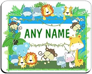 Personalised Jungle Animals Dinner Table Place mat - Any Name Dinner Place Mat (Qty 1) Kids Girls Boys Home, Birthday, Christmas, Gift Ideas N15