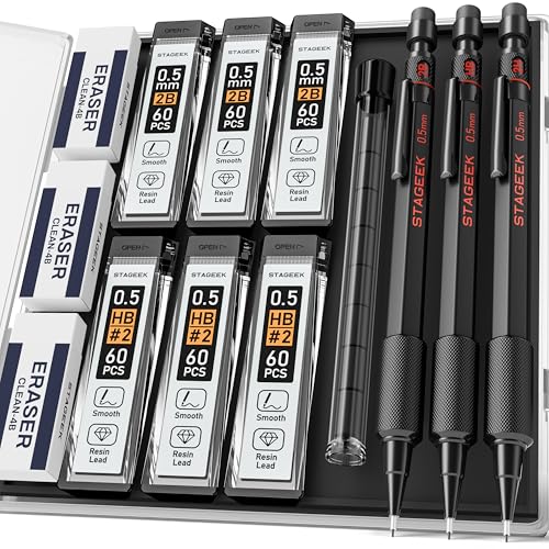Amazon.co.jp: STAGEEK 3本入り金属製シャーペンセット 0.5mm製図用