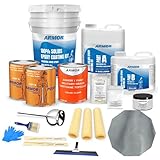 ArmorPoxy Metallic Epoxy Complete Floor Kit – 100% Solids DIY Garage Floor Coating – Customizable Colors & Designs – Durable, High-Gloss Finish (Dolphin, 300 Sq Ft)
