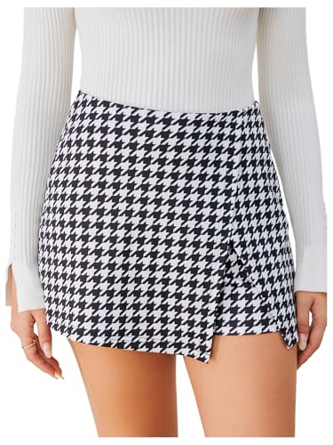 Milumia Women's Asymmetrical Wrap Skirts High Waisted Slit Hem Skort Shorts