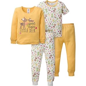 Gerber Baby Girls Toddler Snug Fit 4-Piece Pajama Set