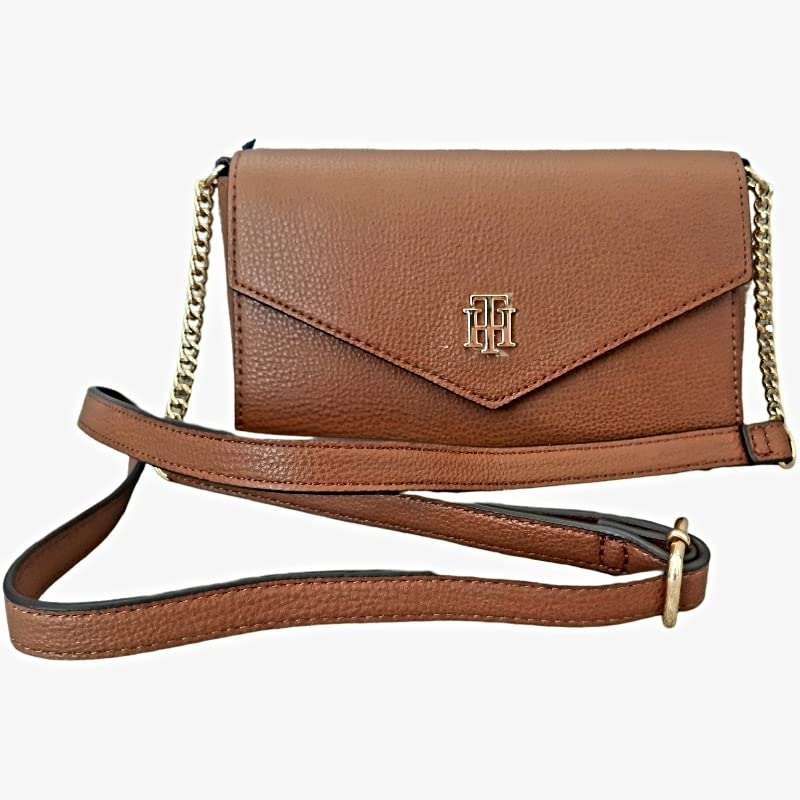 Tommy Hilfiger Women's Handbag Shoulder Bag in Grained Leather Chic (Brown), brown4