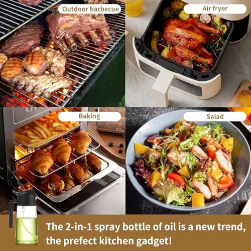 XBllcyiv 16oz 470ml Glass Olive Oil Sprayer for Cooking 2 in 1 Olive Oil Dispenser for Kit - image 9
