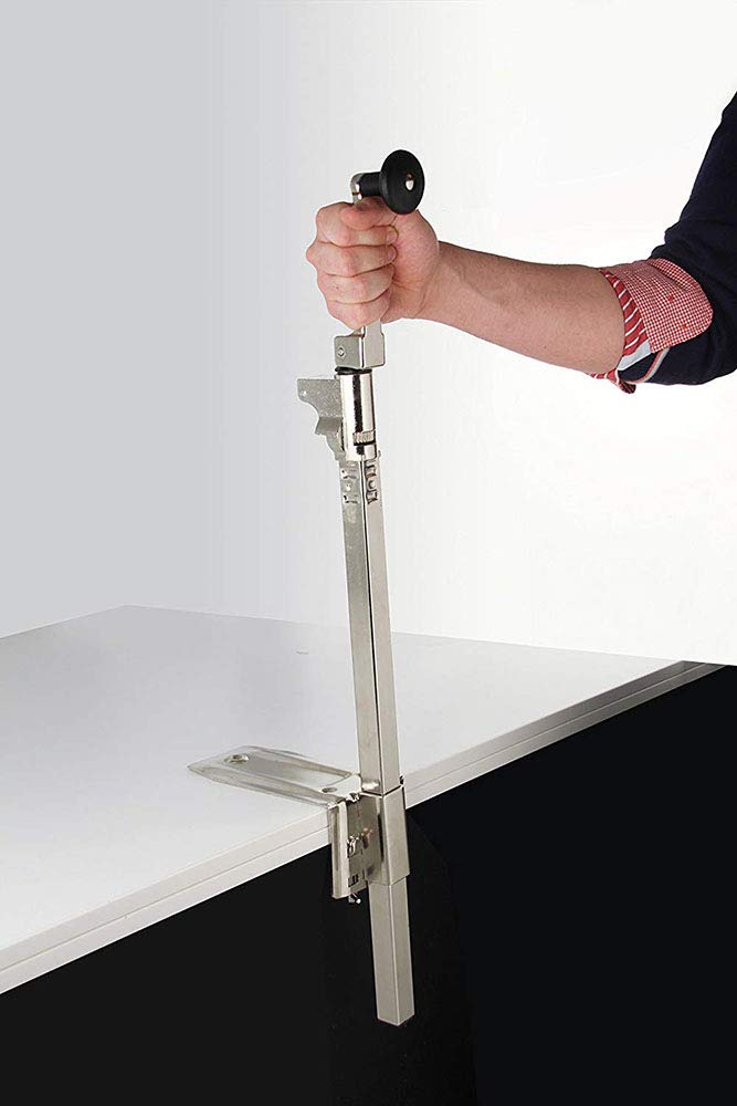 FMprofessional Dosenöffner, praktischer Konservenöffner mit Schneidrad, Universalöffner aus hochwertigem Edelstahl, Küchenhelfer zur Tischmontage, Öffner für Dosen (Farbe: Silber), Menge: 1 Stück