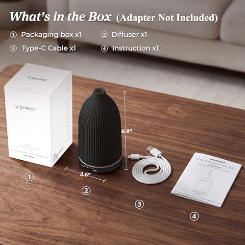 Image of URPOWER 150ML Essential Oil Diffuser Ultrasonic Cool Mist Humidifier with 7 LED Lights, Timer & Auto-Off Quiet Aromatherapy Scent Diffuser for Home Bedroom Office Relaxation
