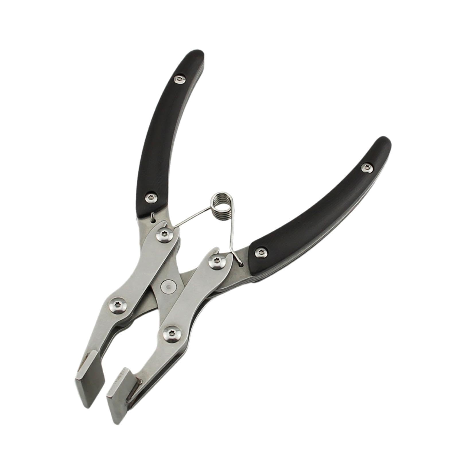 Alicates de Presión para Cuero, Alicates Planos, Alicates de Sujeción de Bordes para Trabajos en Cuero, Acero Inoxidable, Resistentes Al Desgaste, Aga, Mandíbula Máxima de 12 Mm