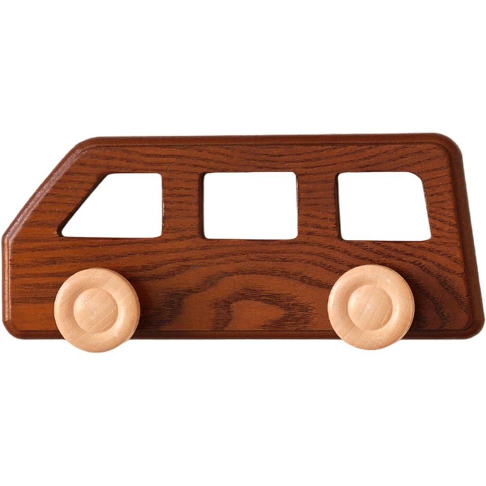 Porte-manteau mural bébé en bois voiture pour encourager son autonomie