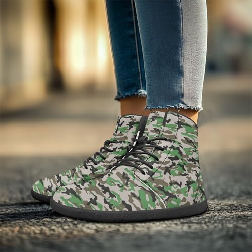 Image of Fashion Print Womens Mens High Top Barefoot Sneakers Flat Shoes