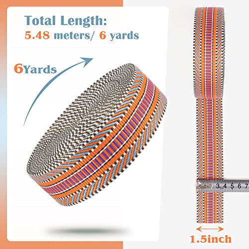 Pecmer Nylon Webbing 1.5 Inch -6 Yards Jacquard Cotton Webbing -Straps Seat Belt Ribbon Polyester Webbing For Crafts Pet Collars Leash Backpack Strap Belt -38Mm 1 1/2 Inch #TOP1