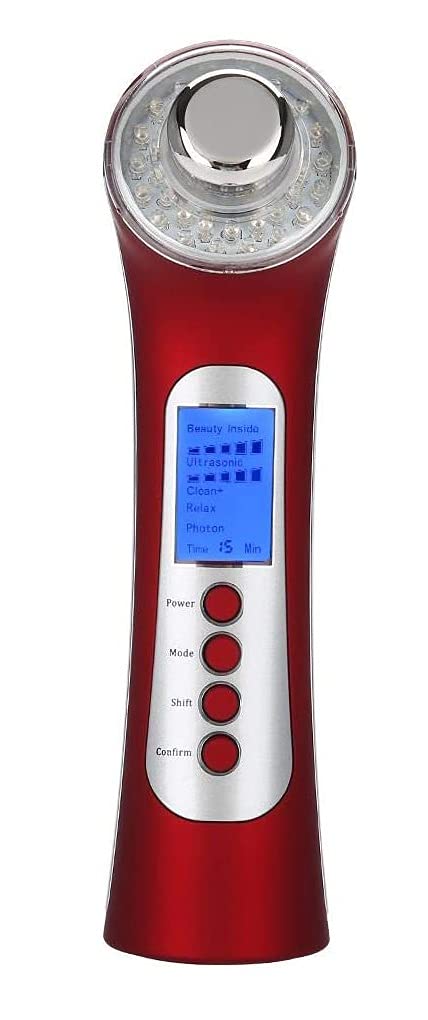 Macchina Di Sollevamento Per Il Rafforzamento Del Viso,Strumento Di Bellezza Facciale,Dispositivo Per La Cura Della Pelle Per Il Ringiovanimento Della Pelle Del Viso Rimozione Rughe ( Color : Red )