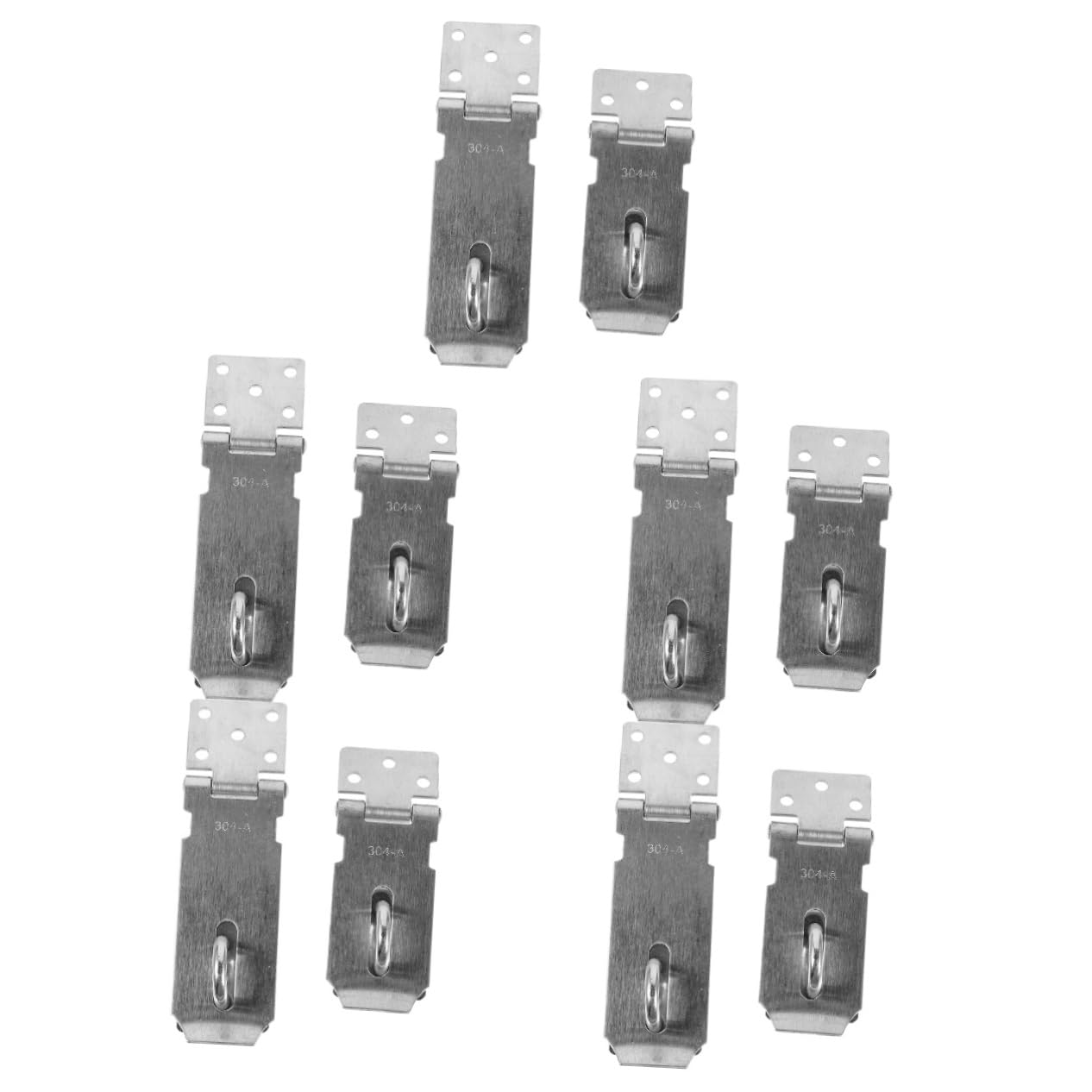 Tofficu 5 Ensembles Lot De Targettes Acier Inoxydable Avec Serrure Hasp Latch Durable Pour Portes Fenêtres Armoires Installation Facile Sécurisée 2 Pièces * 5
