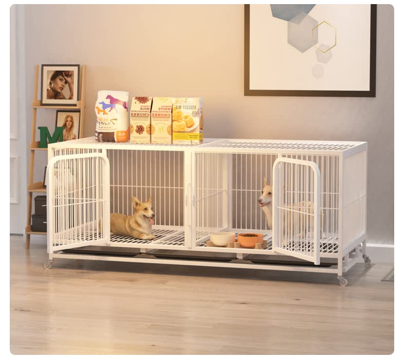 Valla interior para mascotas con partición para perros pequeños y gatos, ideal para hogares con múltiples mascotas para evitar conflictos