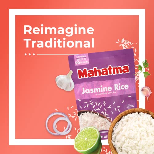 Image of Mahatma Ready to Heat Jasmine Rice, Precooked Rice, Microwaveable in 90 Seconds, Six 8.8-Ounce Bags (Pack of 4)
