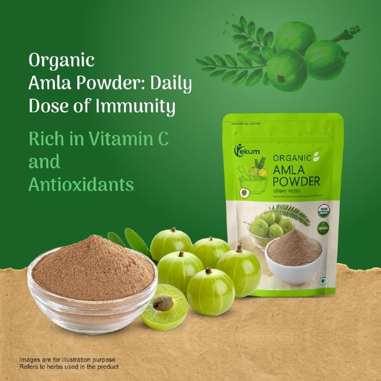 Image of Ekum Organic Amla Powder | 100% Natural | Vitamin C | Hair and Skin | Improves Immunity | Certified Organic