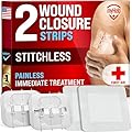 Emergency Wound Closure Strips - 2pk - Laceration Closure Kit - Stitchless & Easy to Use - Butterfly Bandages