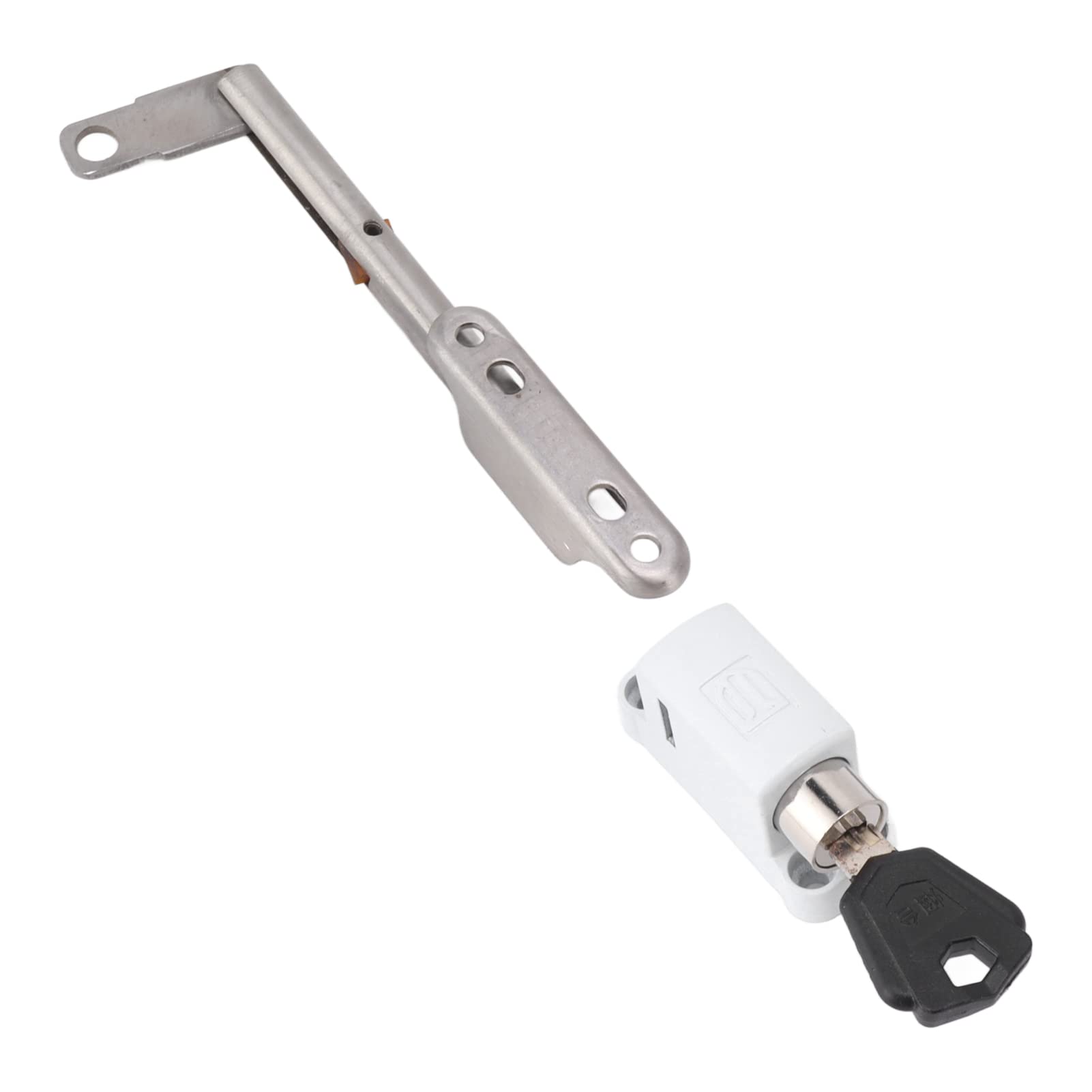 Barre de sécurité pour fenêtre coulissante |Tige de tension de 12 cm pour panneaux coulissants |Protection enfant et grille de ventilation |Serrure en alliage de zinc avec clé