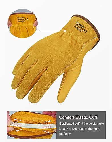 Gardening Gloves for Men and Women Xndryan Garden Gloves Thorn Proof Gardening Gloves Comfortable Breathable Comfortable Breathable Heavy Duty Garden Gloves Men Leather Work Gloves X-Large - Image 4