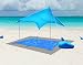 Oileus Beach Sunshade & Blanket Set-Beach Tent with Sandbag Anchors-UPF50+ Fine Lycra-Perfect Sun Shelter Canopy for Kids & Family at The Beach, Parks, Camping & Outdoors (7ft7ft)