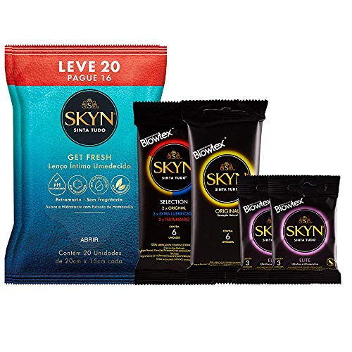 Kit Preservativo Skyn Cocktail + Elite + Original + Lenços