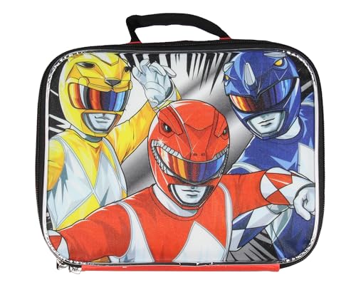 AI ACCESSORY INNOVATIONS Power Rangers Let's Do This Red Pink Black Blue Ranger Backpack Lunch Bag Gadget Case Carabiner Water Bottle 5 Piece Set 5