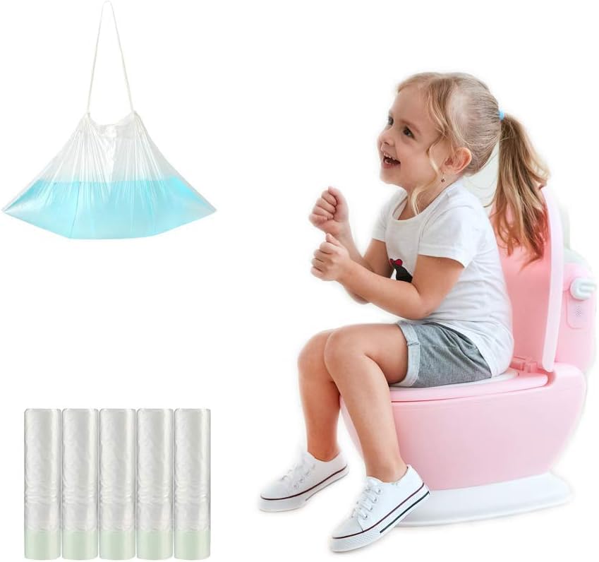 Buy 100 Pack Potty Chair Liners with Drawstring, Portable Potty Bags