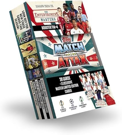 Topps Match Attax 24/25 - Booster Tin - Magicians - contains 28 Match Attax cards plus 3 exclusive 'Magician' LE's - Phil Foden, Florian Wirtz and Vini Jr!