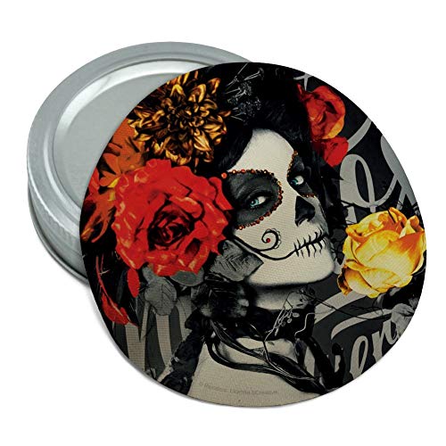 Dia de los Muertos Day of the Dead Woman Tattoo Round Rubber Non-Slip Jar Gripper Lid Opener