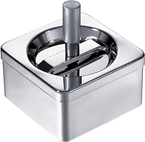 Visol Square Stainless Steel Push Down Cigarette Ashtray #TOP26