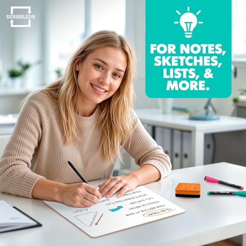 Scribbledo 3 Pack 9x12 Inch Small Dry Erase Boards, Mini Whiteboards Handheld Lapboards for Students, Home, Office, and Kitchen Use Dry Erase Board - Image 6