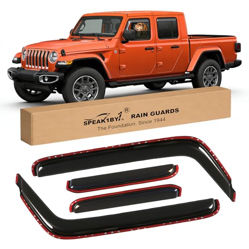 Window Visors Rain Guards for Jeep Wrangler JL 2018-2025 Unlimited 4 Door Gladiator 2020-2025,Rain...