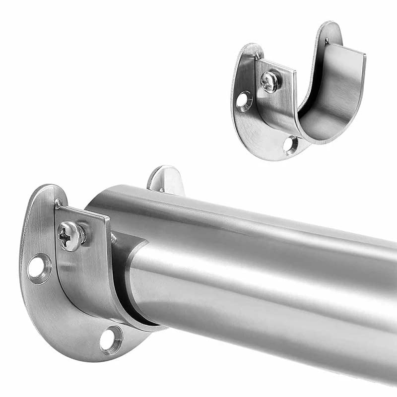 2 STKS Rvs Kast Staaf Flens Houder Douchegordijn Socket Beugel Ondersteuning for Pijp (16mm/19mm/22mm/25mm/32mm) (Size : 16mm