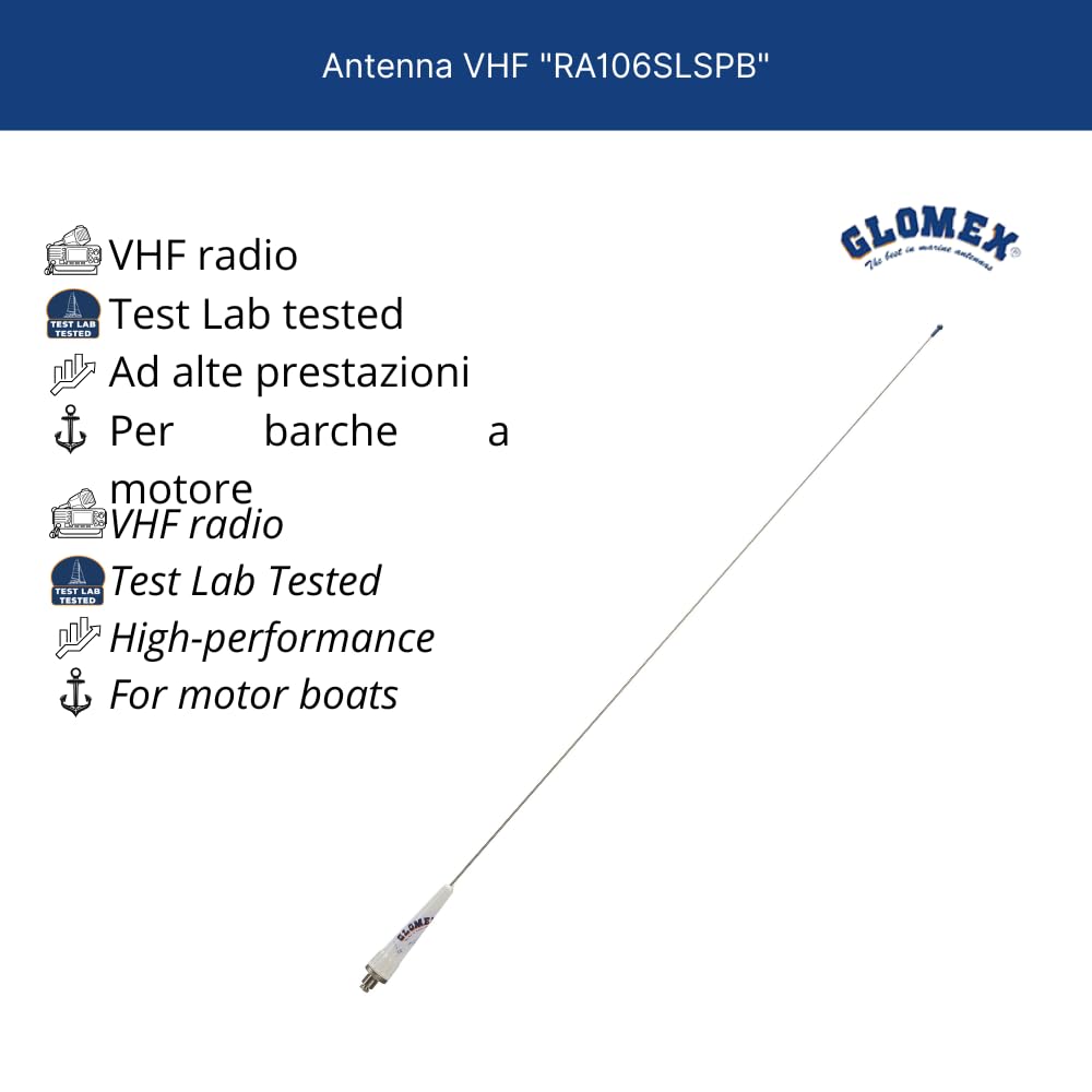 Glomex VHF - 3DB - 900MM - Acero INOX SIN CABL
