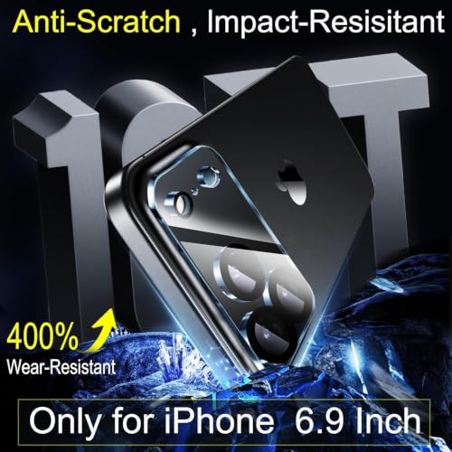 Image of Ferilinso 6Pack Camera Lens Protector for iPhone 17 Pro Max, Tempered Glass | 9H+ Hardness, Military-Grade Shatterproof Camera Cover, Case Friendly, HD, Anti-Scratch, No Flash Glare for Night Shooting