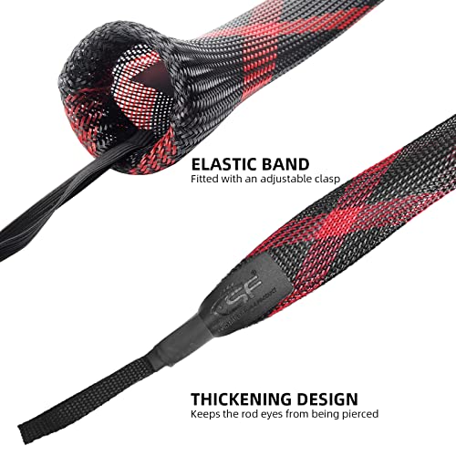 Image of SF Fishing Rod Sock Fishing Rod Sleeve Rod Cover Braided Mesh Rod Protector Pole Gloves Fishing Tools for Spinning Fishing Rod,Casting Rod,Musky Rod, Ice Rod, Fly Rod, Spey Rod