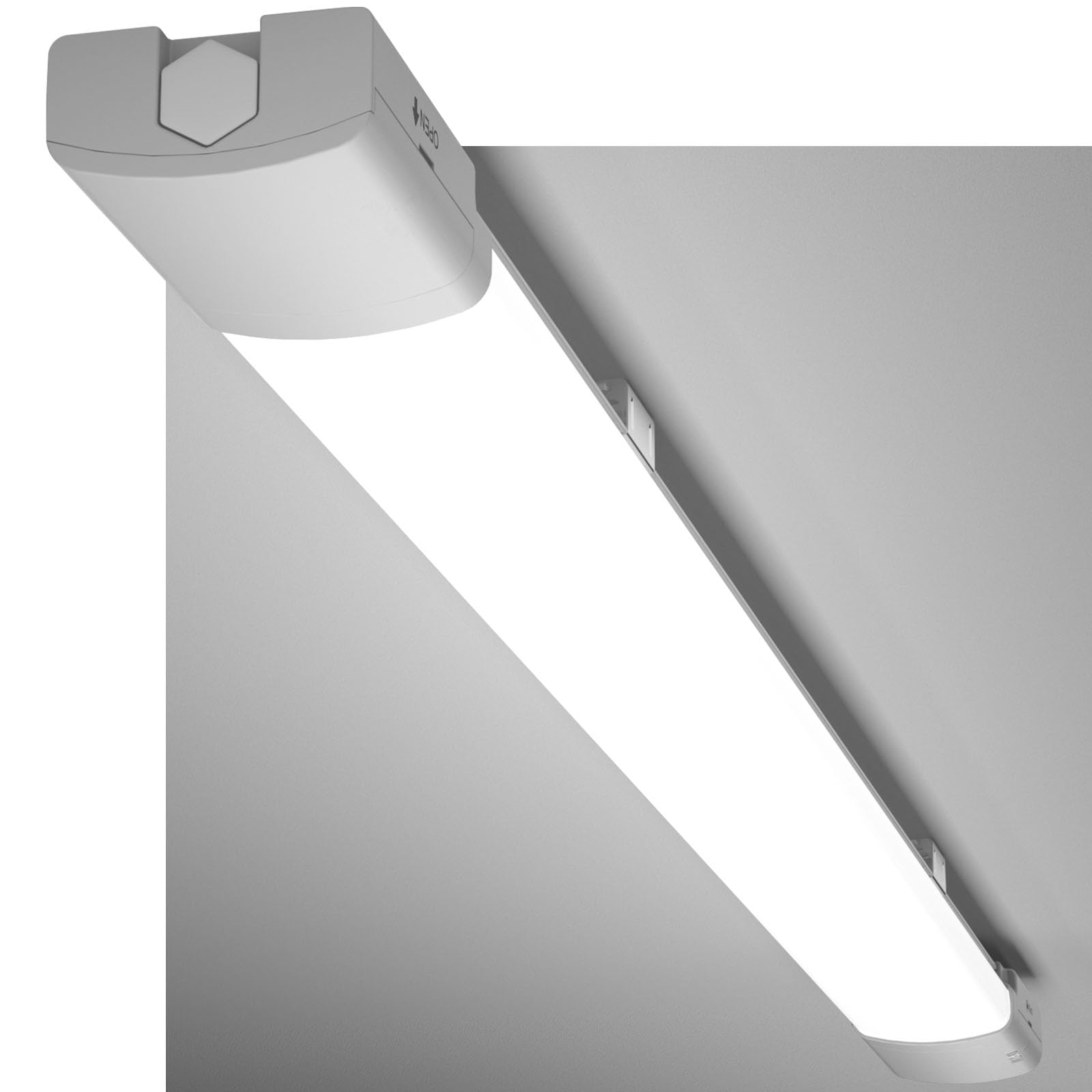 Modlicht LED Feuchtraumleuchte 120CM mit 36W 5000k Kaltlweiß 3960Lumen, Ultraslim Deckenleuchte Feuchtraum Flach Wasserfest IP65 Wannenleuchte Werkstattlampe für Keller Garage, Grau