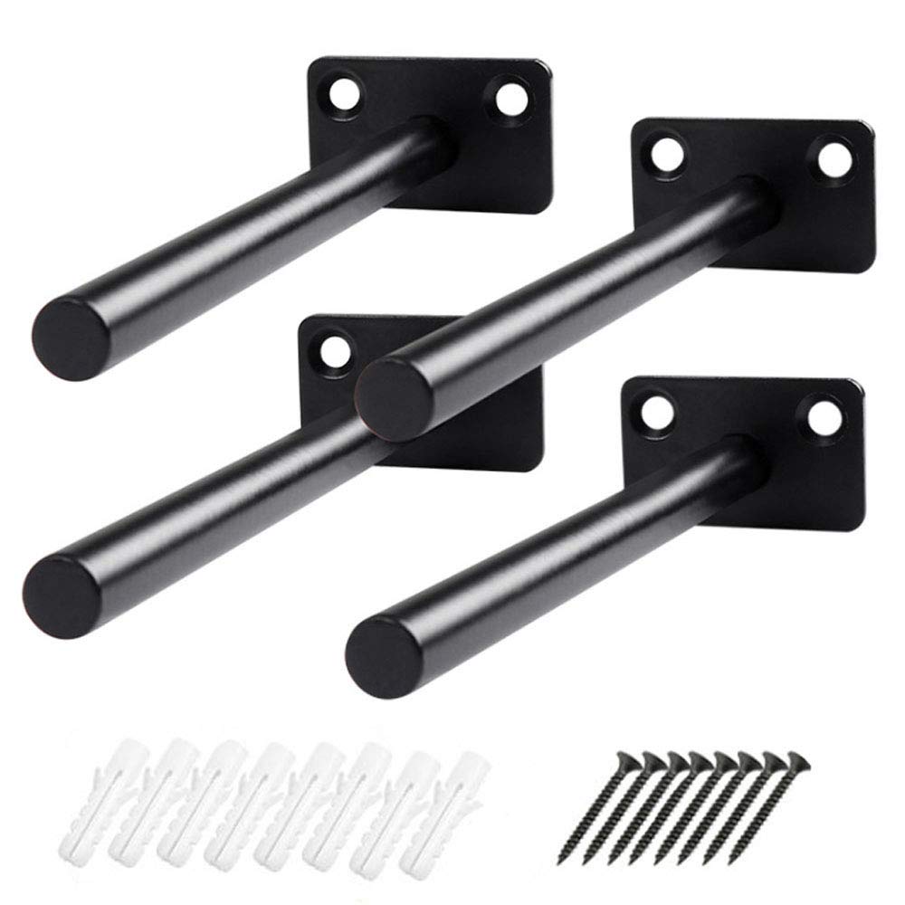 Buy Metal Wall Floating Bracket, 4 Pieces Black Metal Floating Bracket