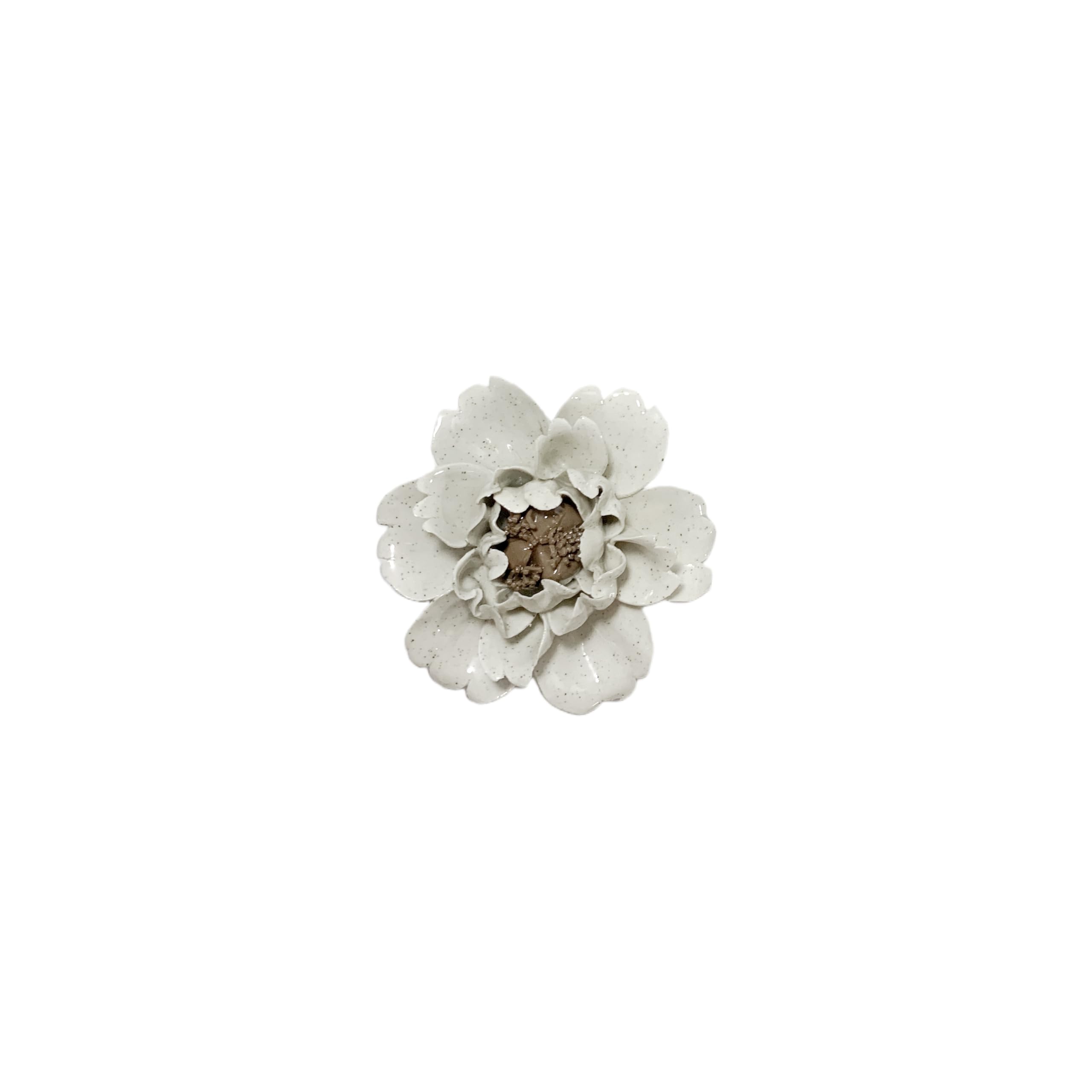 Ceramic Flower Wall Art Decor, Artificial Flower Wall Sculpture,Handmade Ceramic Flowers for Home,Hallway,Living Room, Kitchen,Bathroom (Spotted Color,Peony, 2.76")