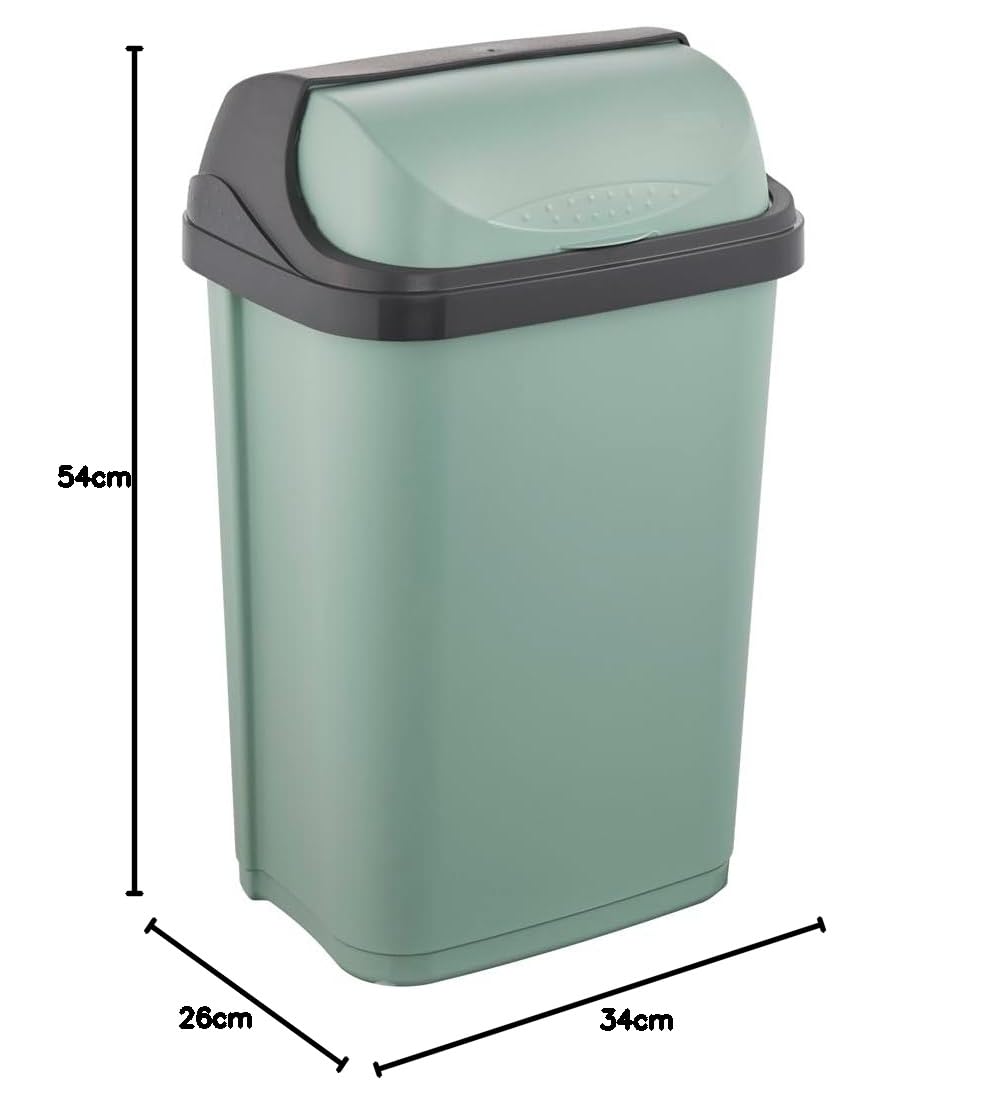 keeeper Abfallbehälter mit Rolldeckel, 25 l, 34 x 26 x 54 cm, Rasmus, Grün (Nordic Green)