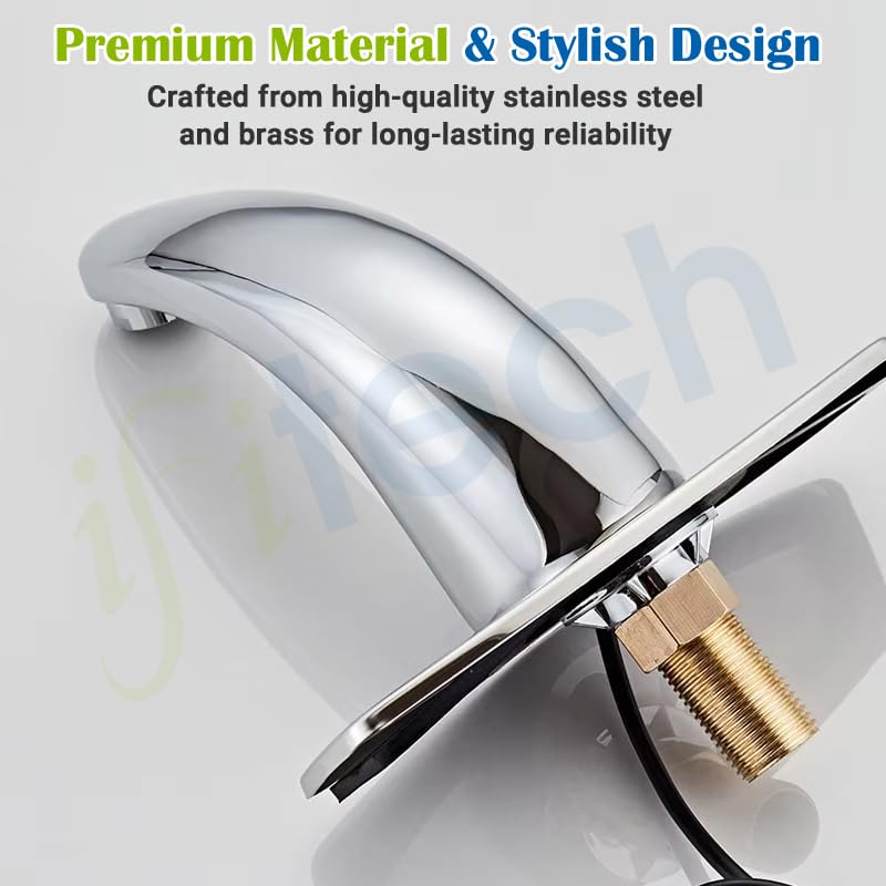 Image of IFITech Automatic Sensor Water Tap, Hands Free Touchless Faucet, Touchless Basin Faucet with Dual Power (Electric & Battery), Stainless Steel Chrome Finish, Water Saving Smart Tap