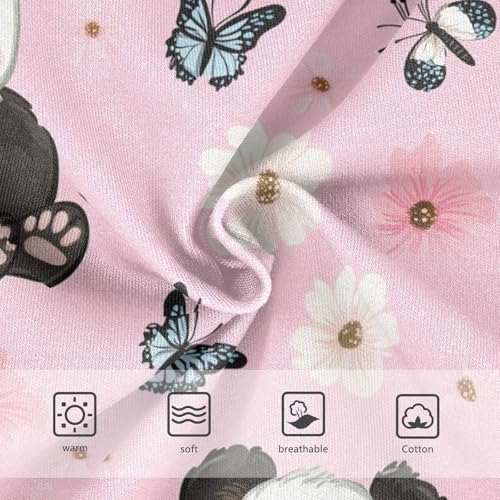 Wusikd Cute Pandas Girls' Underwear Cotton Butterfly Girls Briefs Soft Toddler Underwear 2T3