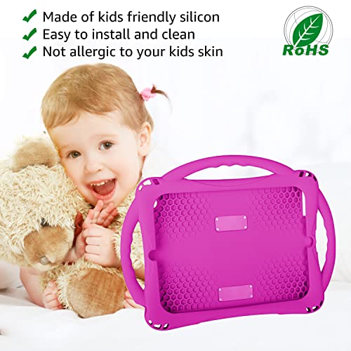 Ipad 2/3/4 Case, Topesct Kids Silicon Case For Apple Ipad 2Nd Generation,Ipad 3Rd Generation,Ipad 4Th Generation With Tempered Glass Screen Protector And Strap (Purple) #TOP2