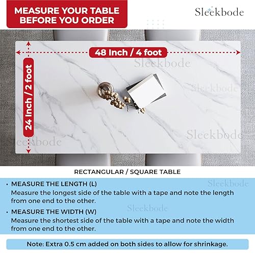 Image of 1mm Thick 24 * 48 Inch (2 * 4 Feet) Dining Table Cover 4 Seater Waterproof Heat Resistant Transparent Protector Sheet Clear Plastic Cloth Glass Mat Balcony Cover Dressing Study Small Side