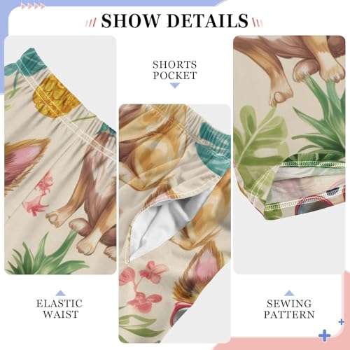 ZZXXB Chihuahua Pineapple Boys Long Pants Soft Trousers Elastic Waist Kids Lounge Bottoms with Pockets S-XL4