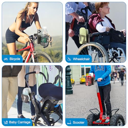 Image of Accmor Walker Cup Holder with Phone Holder, Wheelchair Cup Holder, Cup Phone Holder for Walker, Wheelchair, Rollator, Mobility Scooter